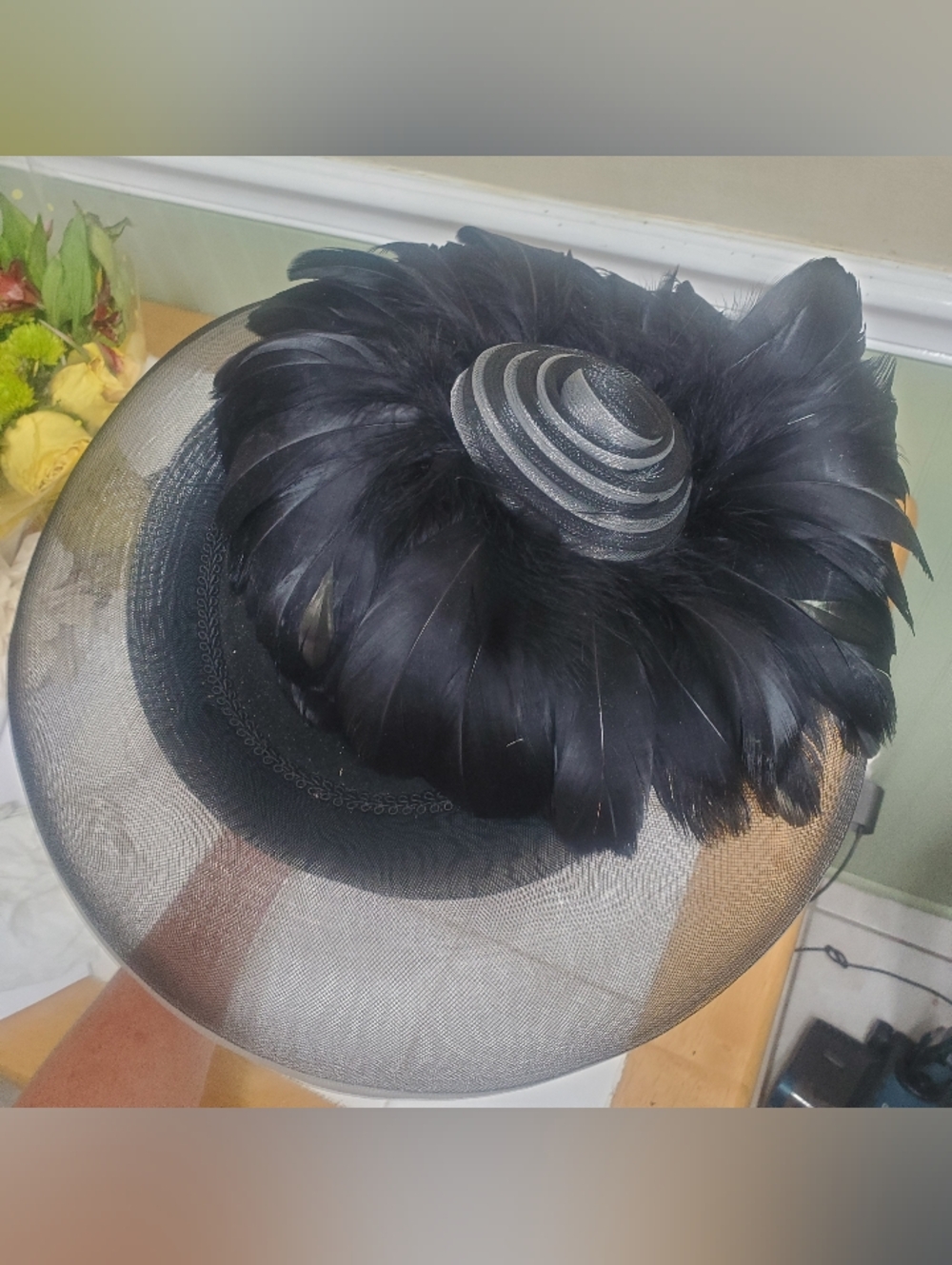 Elegant Black Feathered Hat